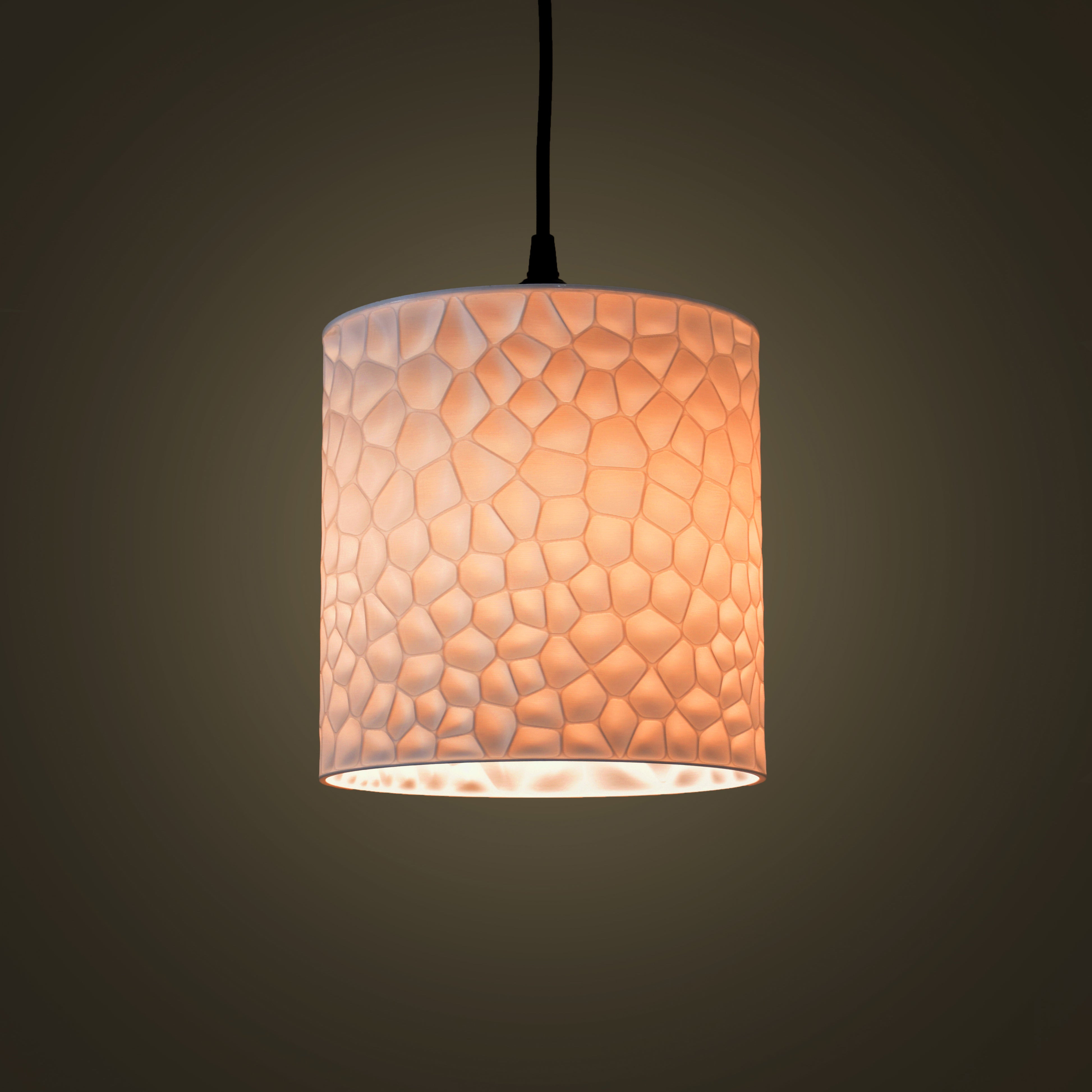 3d Printed lampshade compatible with e26  socket. Customizable pattern. Lighting for any room. Unique Hanging pendant lamp, one of a kind.