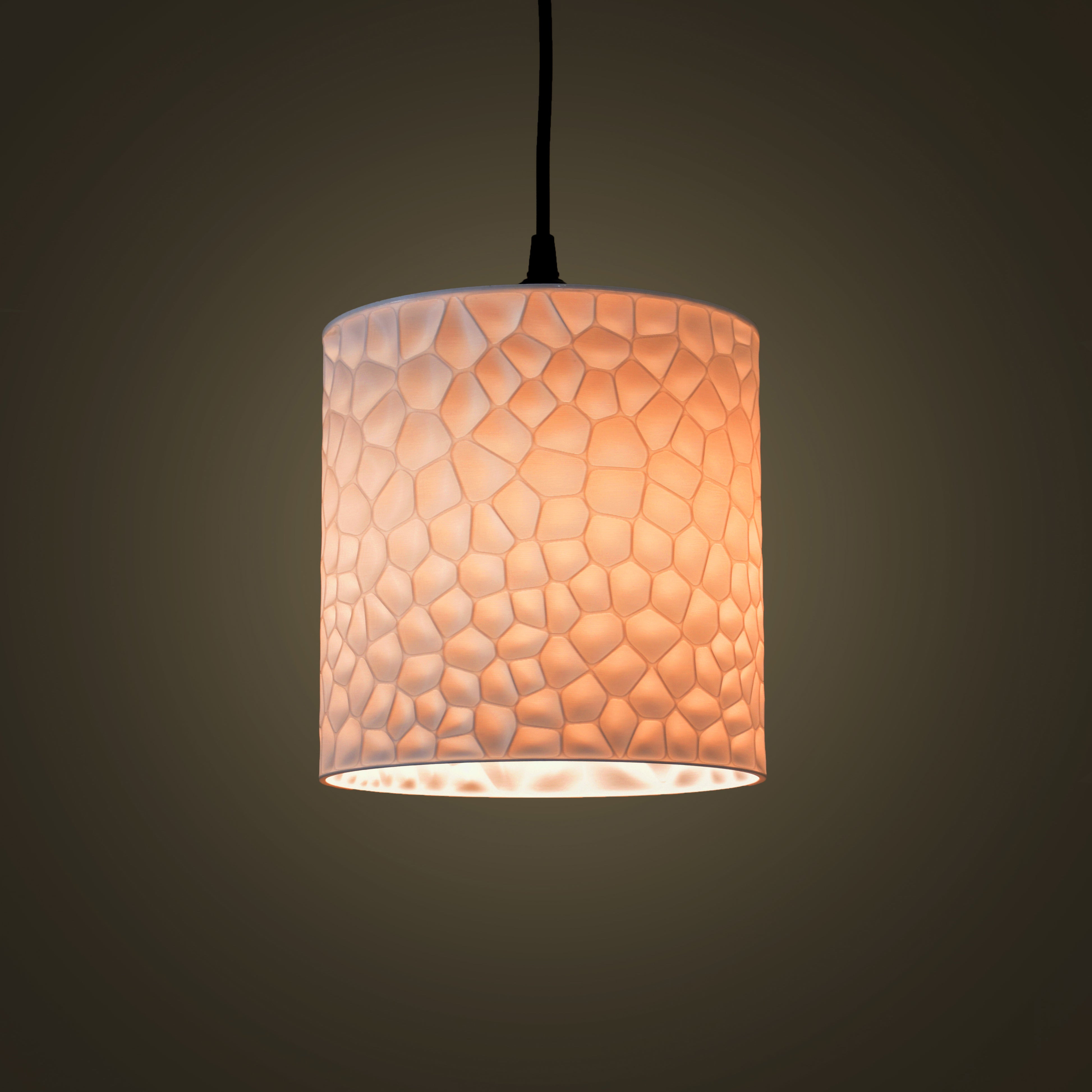 3d Printed lampshade compatible with e26  socket. Customizable pattern. Lighting for any room. Unique Hanging pendant lamp, one of a kind. 
